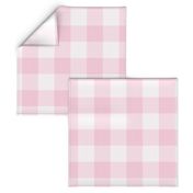 Gingham Check Plaid (3" squares) - Bubble Gum Pink & White