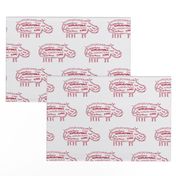 Hippo Calligram red on white