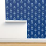 Robot Calligram White on Blue