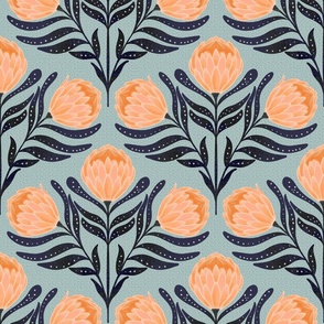 Protea Peach 12" Repeat Spoonflower Copy