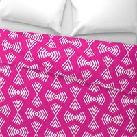 Royal Pink And White Bow Chevron/ Large