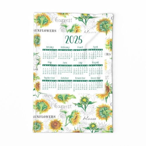 Vintage Sunflower 2025 Calendar