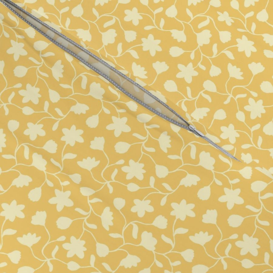 Modern minimal trailing floral shapes in ray flower yellow - small