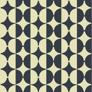 Connected Dots - Charcoal and Light Mustard