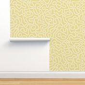 Abstract Brain Coral Maze Sunny Pastel Yellow And White