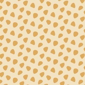 Loose Autumn Spots - Mustard Yellow On Cream