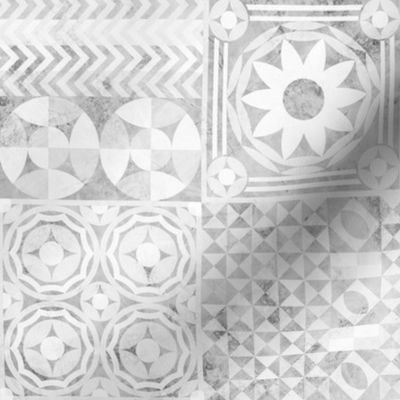 large scale Italian tiles (inspiration from Tuscany) - white and grey