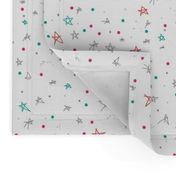 Bohemian Sky | Stars and Galaxies, Stars and Dots, Grey Red Green Pink