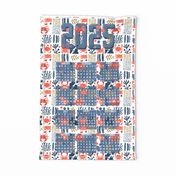 Nautical 2025 Tea Towel Calendar with Coastal Motifs