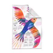 Patchwork Bird Calendar 2025 - Rainbow - Flying Skyward with Positive Vibes