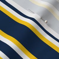 Michigan Polo Stripe Maize Blue White