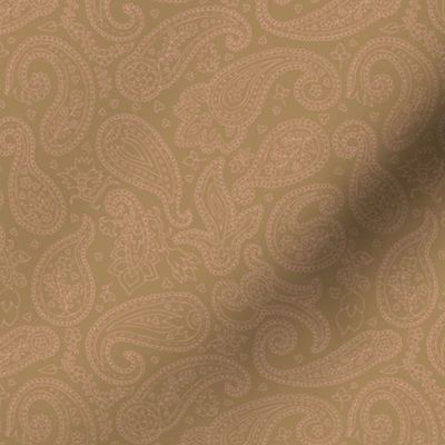 non-directional linear paisley terracotta and brown - small