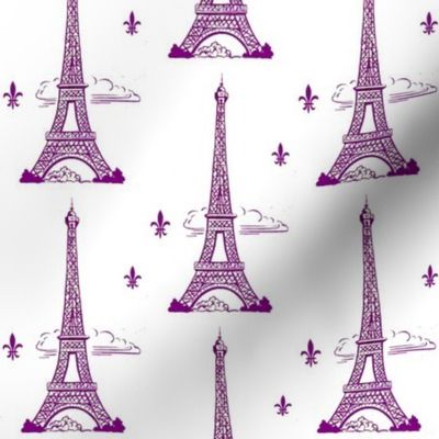 Eiffel Tower purple by Paris Bebe