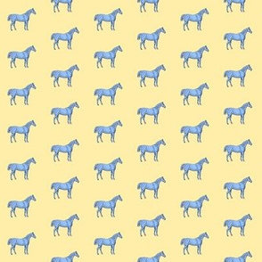 Little Blue Horse on yellow background