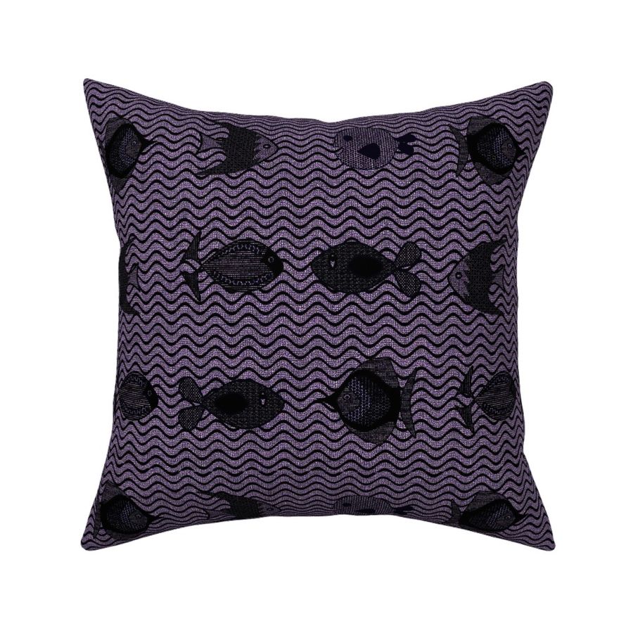 Fish On Linen Look Dark Lilac