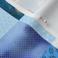 Blue Cheater Quilt - Small