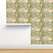 Golden Retrievers In The Grass fabric