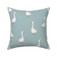 White Geese - Goose - dusty blue  - Farm Nursery - LAD24