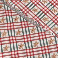 Large Holiday Plaid Gingerbread Man Traditional Christmas Red Green