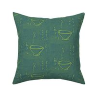 Tea Ceremony- lime green and blue