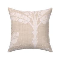 (large scale) Tropical block print minimalist banana tree Warm Beige Blush