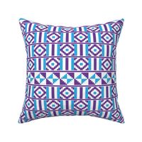 Kente inspired africa in blue and purple on white