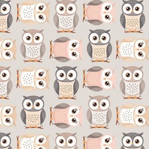 Neutral Owls Pattern