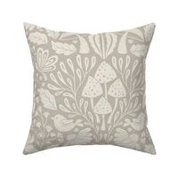 boho forest - monochrome beige (large)