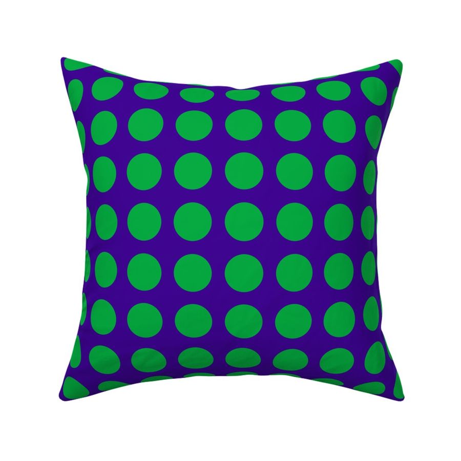 1.5 Inch Lime Green Polka Dots Set on Dark Violet - Basic 2 inch repeat