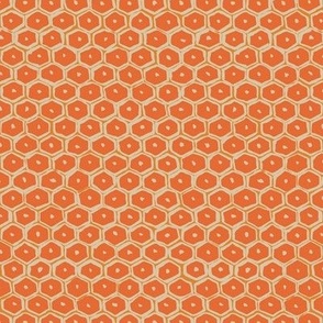 Textured Terracotta Boho Hexagon Honeycomb Fabric