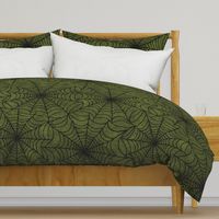 Arachnid Artistry Spiderweb Pattern in Moss Green