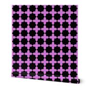 moroccan tile islamic mosaic 3 inch 8 point star cross orchid violet black