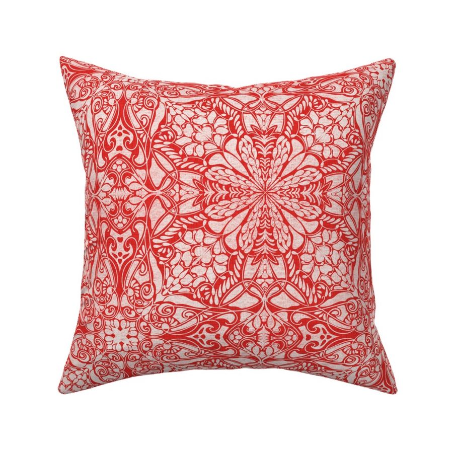 Four Petals Damask Lace (red)