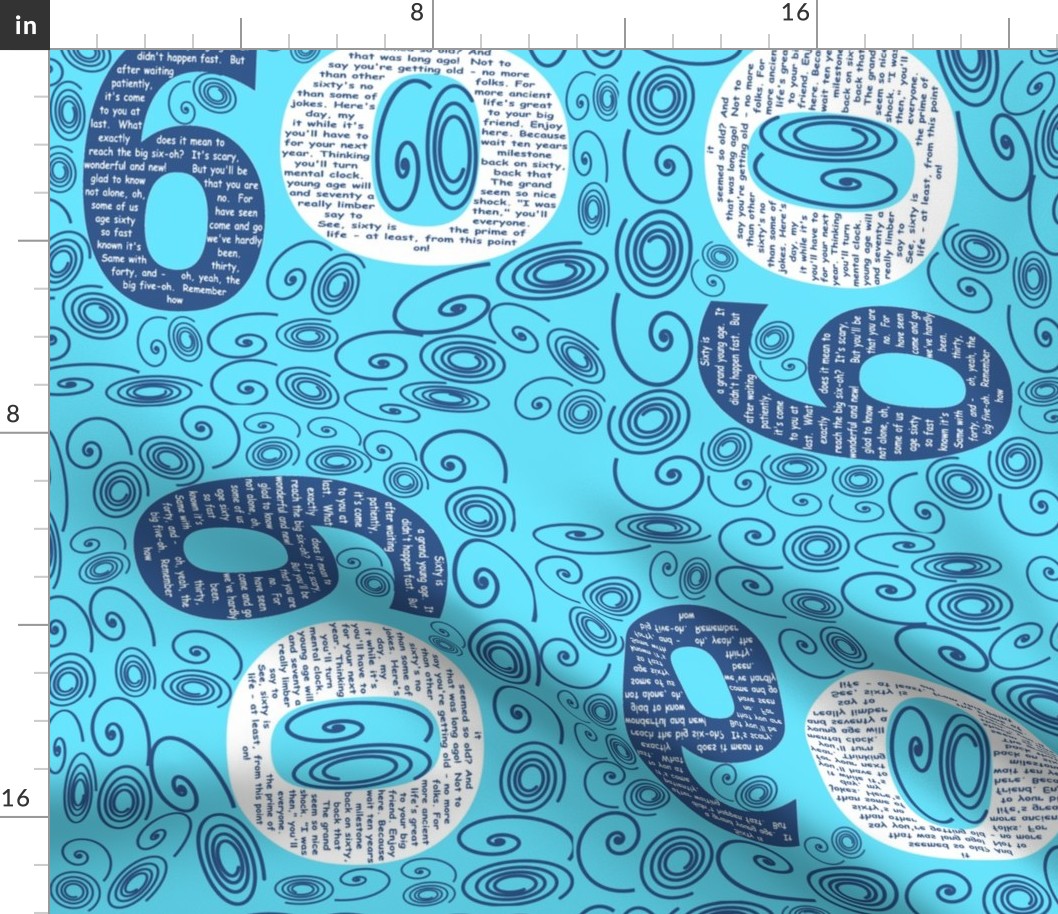 Funny 60th Birthday Fabric With Original Poem