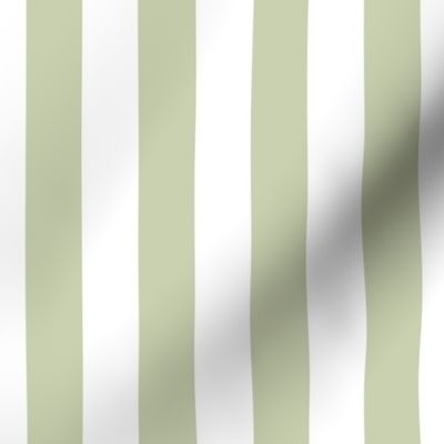 Vertical Stripes green and white 1in