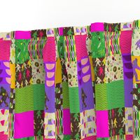 (M) Cryptozoology Quilt - Bigfoot Quilting Green Magenta