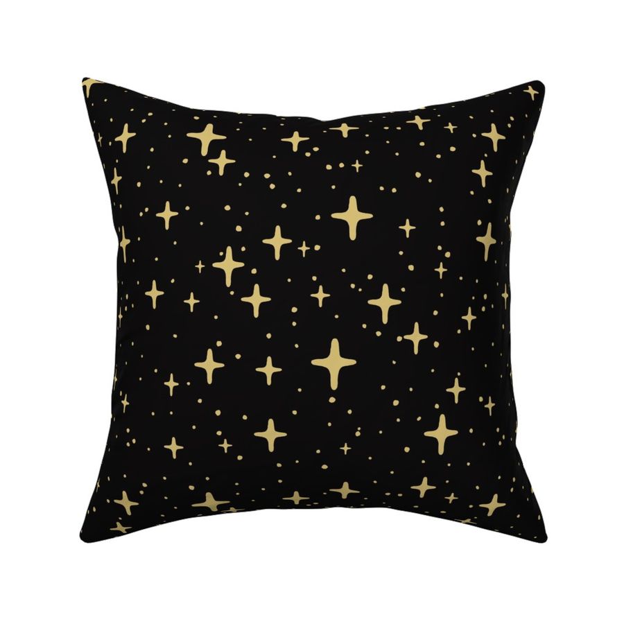 s Celestial Star Stars in Yellow Gold on Black with Cosmic Night Vibes