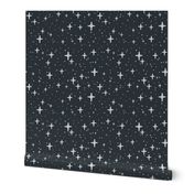 s Celestial Star Stars in White on Dark Navy Blue Cosmic Night Vibes