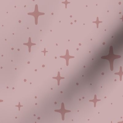 s Celestial Star Stars Monochromatic Dusty Rose Pink Girl Nursery