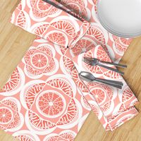 Vibrant Red Orange Citrus Slices + Wedges Clover Multi (Medium)