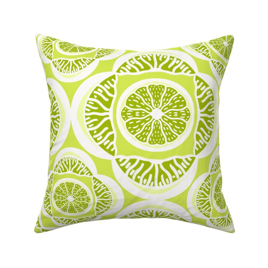 Vibrant Lime Green Citrus Slices + Wedges Clover Multi (Medium)