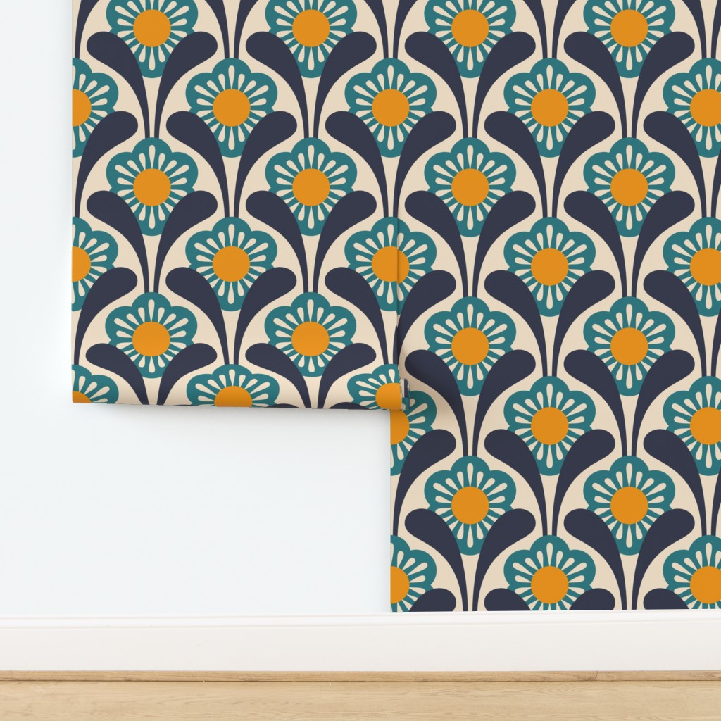 KF 0311 B - Large 12" - Vintage Retro Wallpaper | Spoonflower