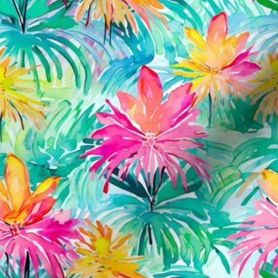 Small Preppy Colorful Tropical Palm Trees