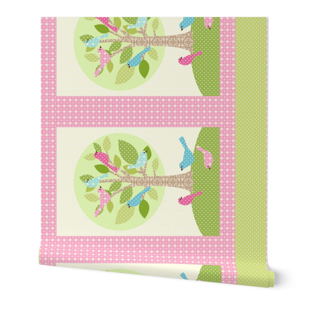 Avian Sanctuary Quilt in Pink