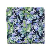 Blue and Green Marbleized Floral Light Blue Marble Wallpaper Cooler Palette