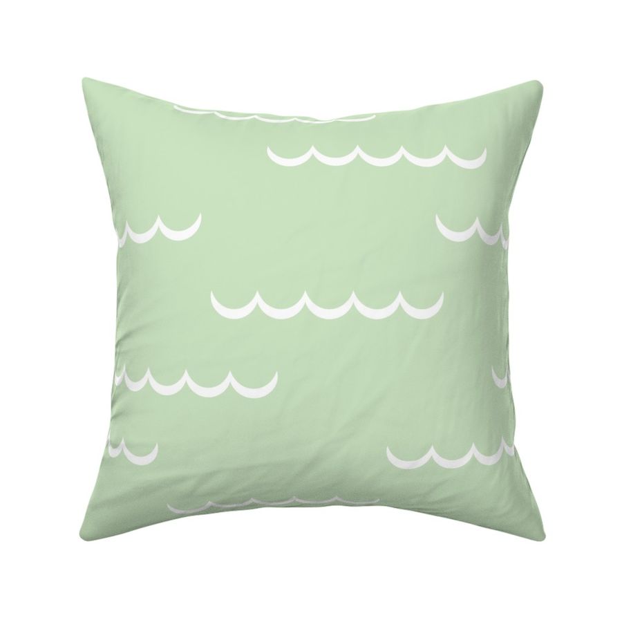 Minimalist Waves - Pastel Green Ocean Sea Coastal Seaside Beach Vacation