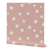 Squiggle Dots Mauve - boho baby girl nursery walls kids bedroom decor