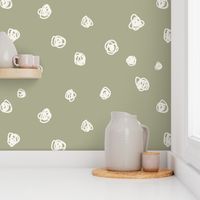 Squiggle Dots Sage Green - gender neutral kids bedroom walls decor