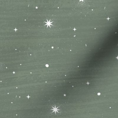 Dreamy Magical Celestial Starry Night Sky Galaxy-green