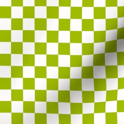 Bright Lime Green Mid-Century Checkered Squares (Small)